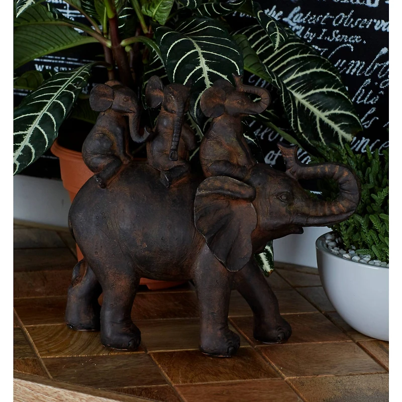 10" Brown Elephant Sculpture