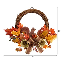 26" Fall Harvest with Bunny Autumn Wreath