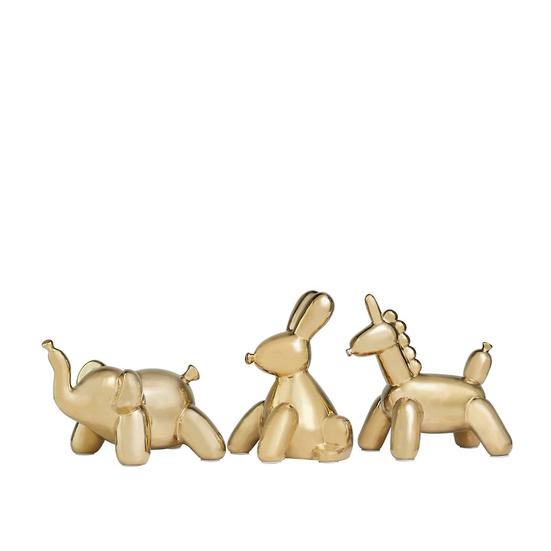 Ceramic Balloon Animals Tabletop Sculpture Set
