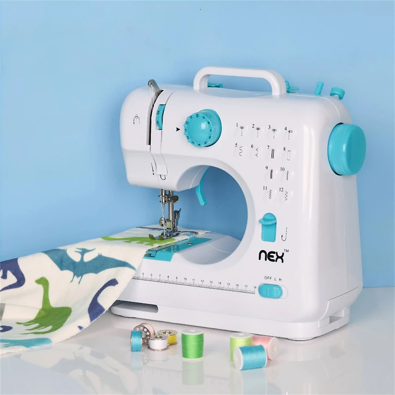 NEX™ Indigo Blue Modern Crafting Sewing Machine with 12 Built-In Stitches