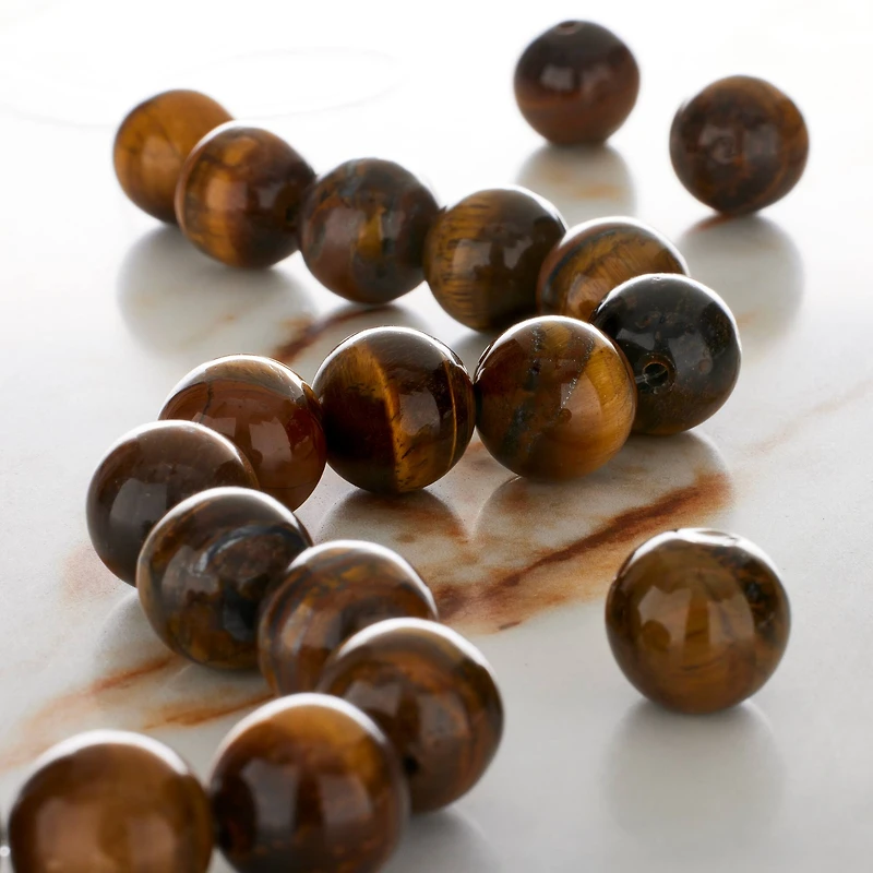 Yellow Tigereye Round Beads, 12mm by Bead Landing™