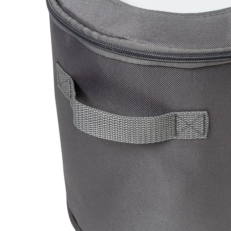 Honey Can Do Gray 8" Round Dinnerware Storage Box