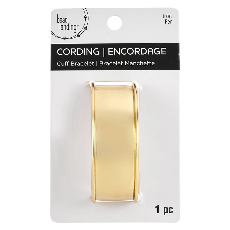 Gold Cuff Bracelet with Inlay by Bead Landing™