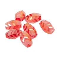 Red Glass Faceted Oval Beads, 11mm by Bead Landing™