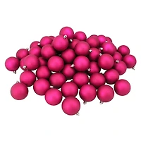 60ct. 2.5" Matte Magenta Plink Shatterproof Christmas Ball Ornaments
