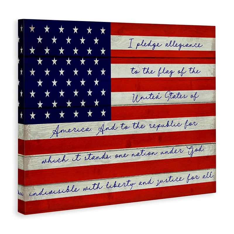 Stupell Industries Pledge of Allegiance Flag Canvas Wall Art