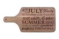 17" 4th of July Words Walnut Paddle Cutting Board