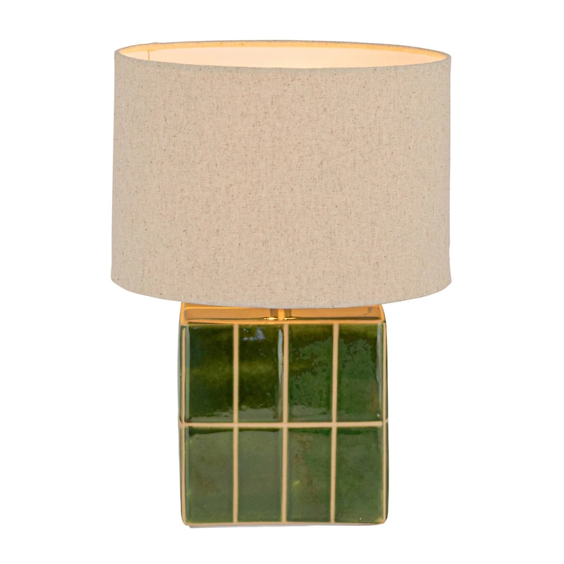 Hello Honey® 15" Green & White Ceramic Table Lamp