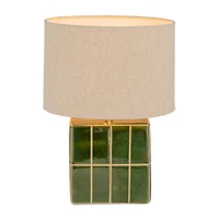 Hello Honey® 15" Green & White Ceramic Table Lamp