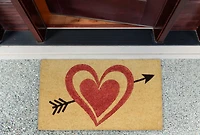 DII® Glitter Heart Bow & Arrow Doormat