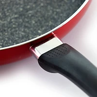 Oster Merrion 12" Red Aluminum Frying Pan With Bakelite Handle