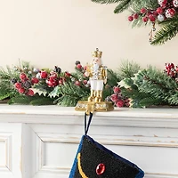 Glitzhome® Christmas Resin Nutcracker Stocking Holder Set