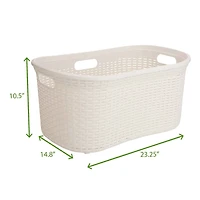 Mind Reader Ivory Laundry Basket with Cutout Handles