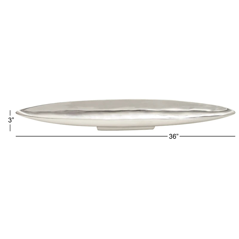 36" Silver Aluminum Modern Boat Tray