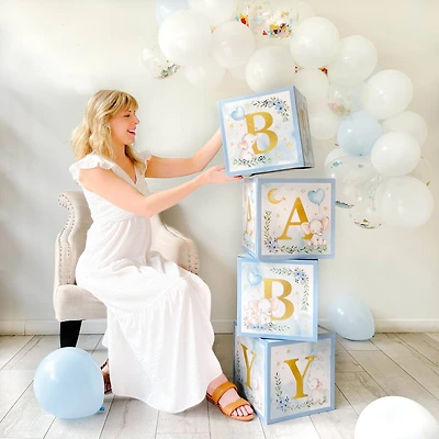 Kate Aspen® Blue Elephant Baby Shower Block Box Set