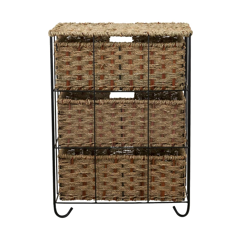 Household Essentials 3-Drawer Wicker Storage Unit
