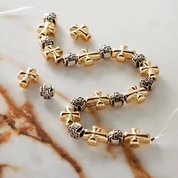Antique Silver & Gold Metal Cross Mix Beads by Bead Landing™