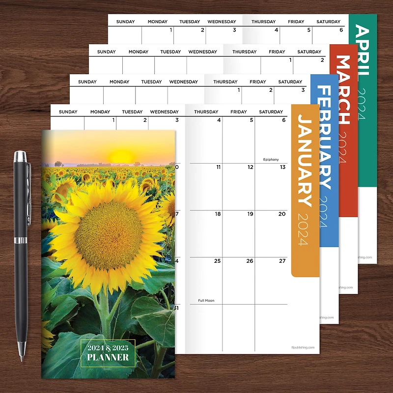 2024-2025 Sunflower Monthly Pocket Planner