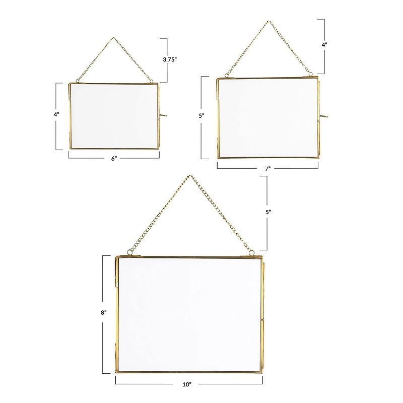 Hello Honey® 3 Pack Gold Brass Hanging Photo Frame
