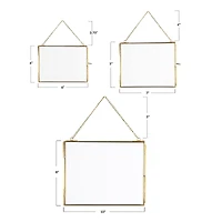 Hello Honey® 3 Pack Gold Brass Hanging Photo Frame