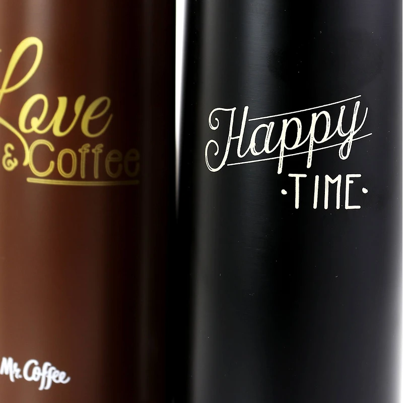 Mr. Coffee Luster Javelin 16oz. Stainless Steel Thermal Travel Bottle Set