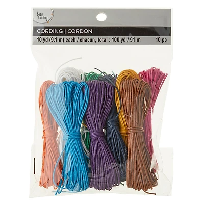 12 Packs: 10 ct. (120 total) 1mm Cotton Cording Value Pack by Bead Landing™