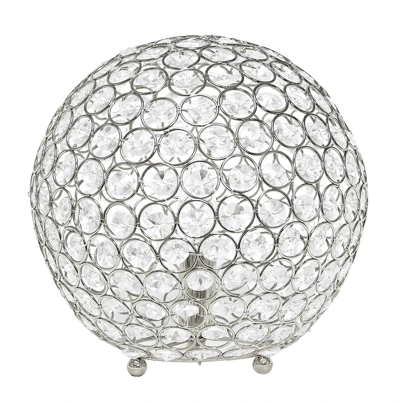 Lalia Home 10" Medium Metal Crystal Round Orb Table Lamp