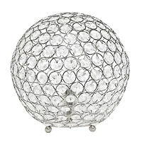 Lalia Home 10" Medium Metal Crystal Round Orb Table Lamp