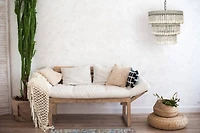 Hello Honey® 20.5" Antique White 3-Tier Wood Bead Chandelier