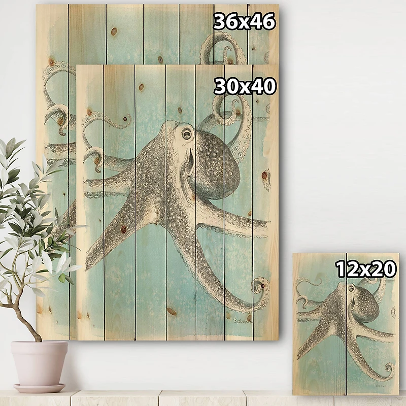 Designart - Coastal Sea Life II octopus sketches