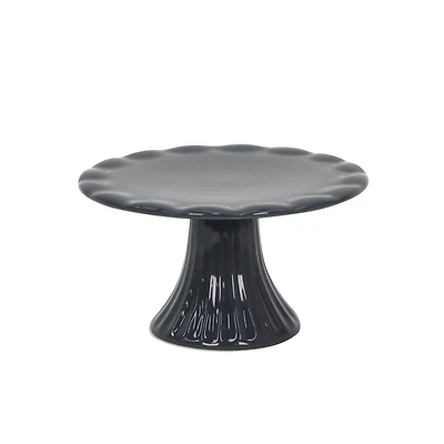 4.5" Black Stoneware Cake Stand by Ashland®