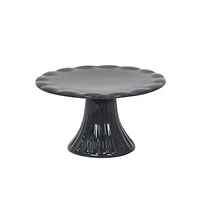 4.5" Black Stoneware Cake Stand by Ashland®