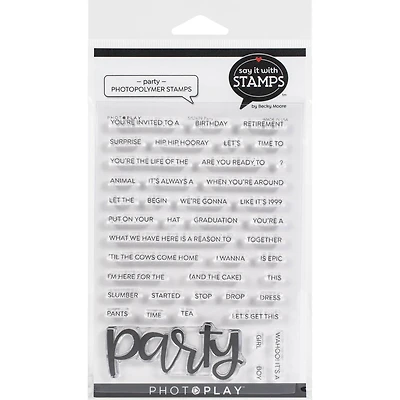 PhotoPlay™ Say It With Stamps™ Party Clear Stamps