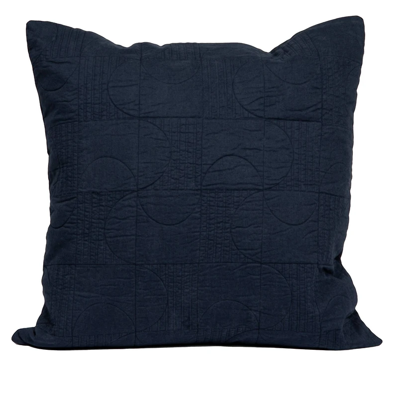 Hello Honey® Blue Square Modern Geometric Quilted Pillow Cover