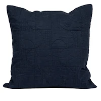 Hello Honey® Blue Square Modern Geometric Quilted Pillow Cover