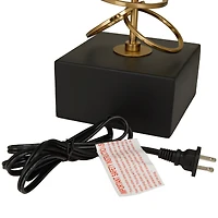 Gold Metal Gold Stacked Ring Table Lamp with Drum Shade 15" x 15" x 30"