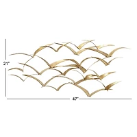 Gold Metal Coastal Birds Wall Decor, 47" x 21"