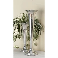 The Novogratz 22" Silver Aluminum Traditional Vase