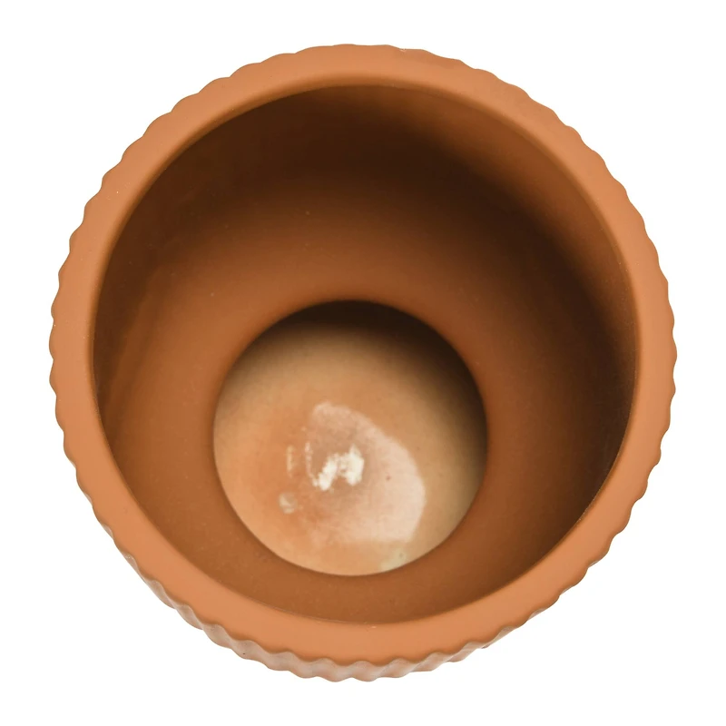 Hello Honey® 8" Latex Glaze Stoneware Pleated Footed Planter