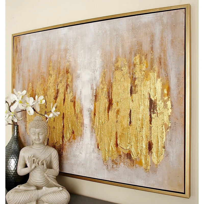 CosmoLiving by Cosmopolitan Brown Traditional Abstract Canvas Wall Art
