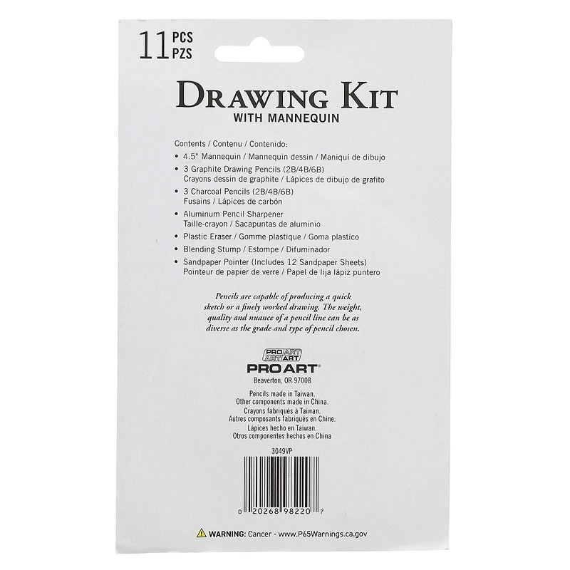 Pro Art® Mannequin All In One Value Pack Drawing Set
