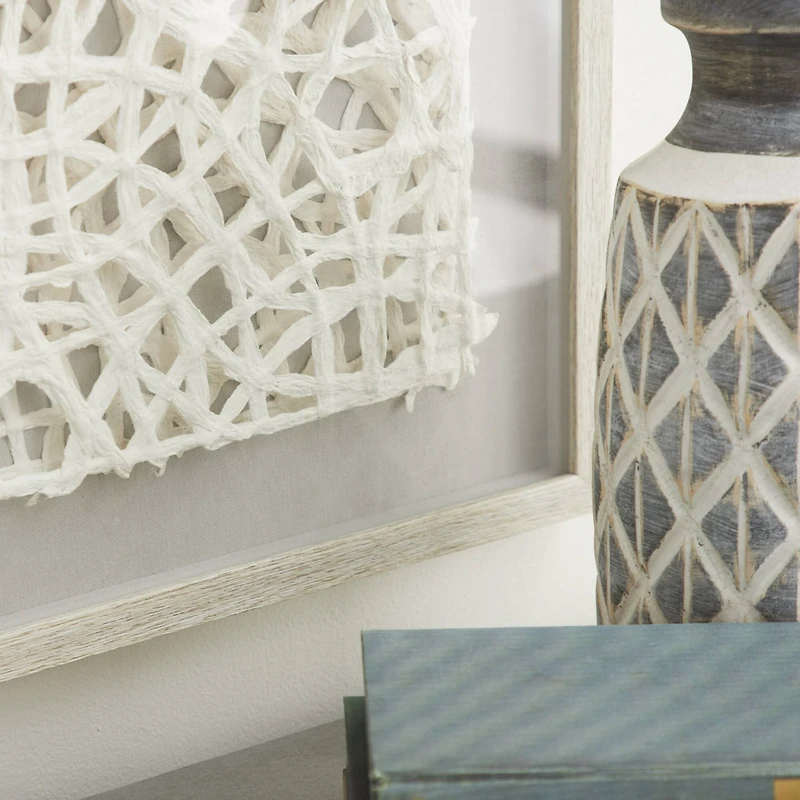 Gold Wood Natural Shadow Box Art, 24" x 24" x 1"