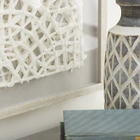 Gold Wood Natural Shadow Box Art, 24" x 24" x 1"