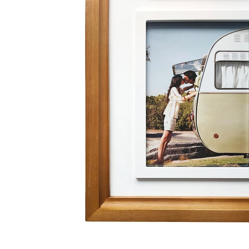 3 Opening Natural Woodgrain Collage Frame with Raised Mat by Studio Décor®