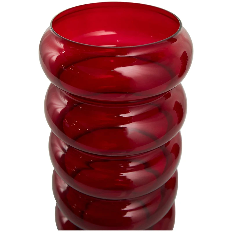 Red Glass Bubble Vase Set