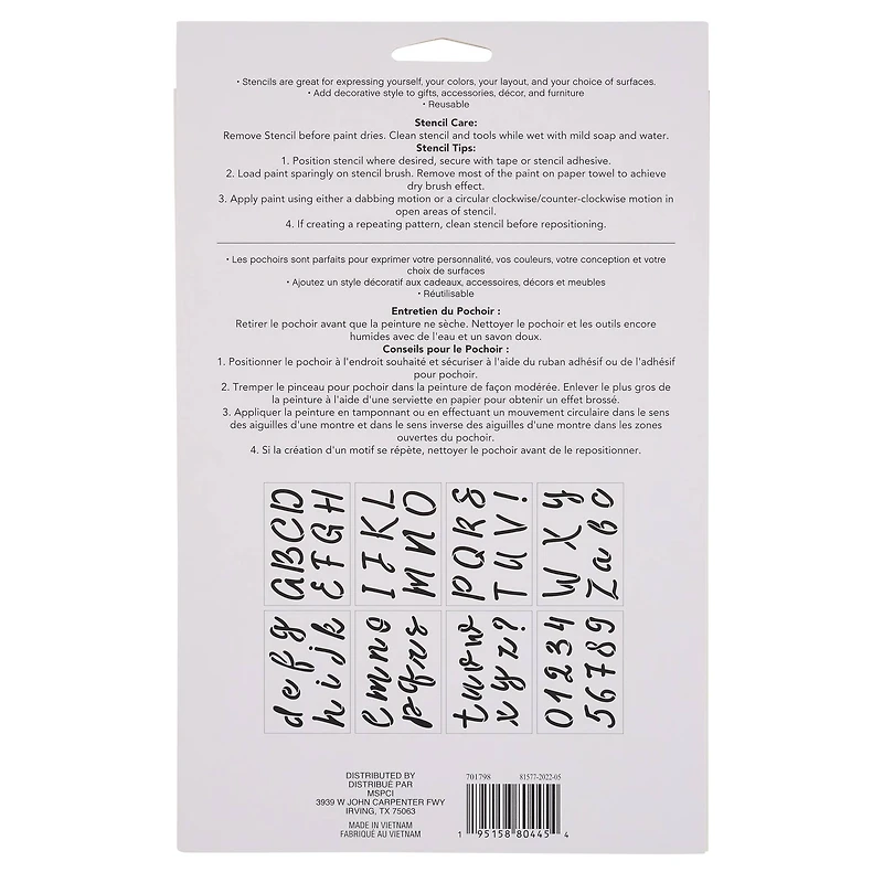 2.5" Round Script Alphabet Stencils by Craft Smart®