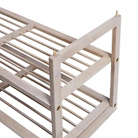 Honey Can Do White Wash 2-Tier Stackable Bamboo Shoe Rack