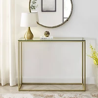 Walker Edison 42" Glass & Gold Open Box Entry Table