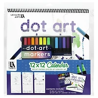 Leisure Arts® Dot Art 12'' x 12'' Calendar with Markers Set