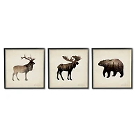 Stupell Industries Woodland Animal Silhouettes Rustic Forest Pine Tree Landscape Framed Wall Art
